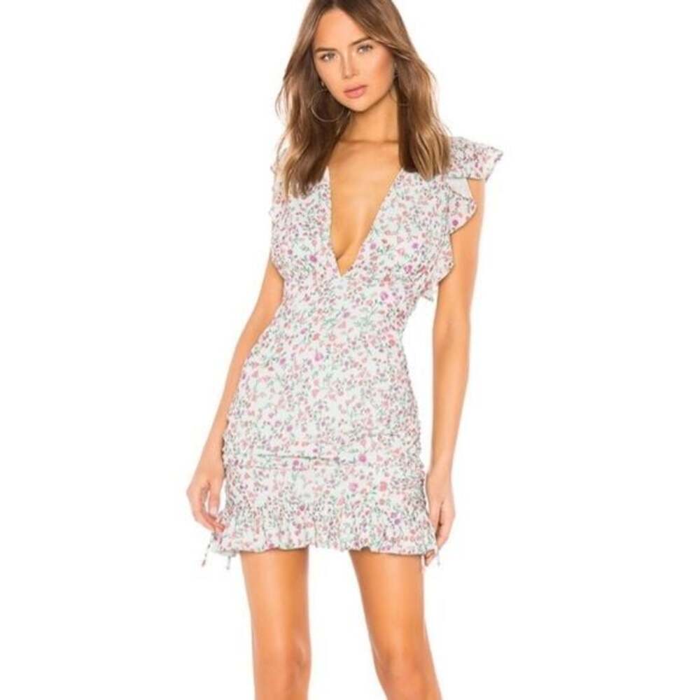 Lovers + Friends Floral Ruffle Mini Dress Size M
